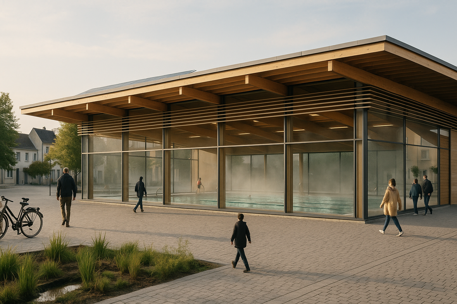 Centre aquatique et approche durable &ndash; volumes et enveloppe performante